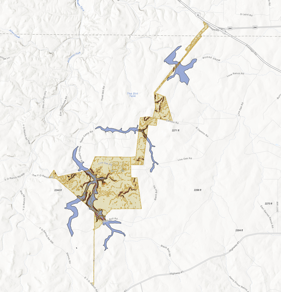 Site extent and mapped overlays